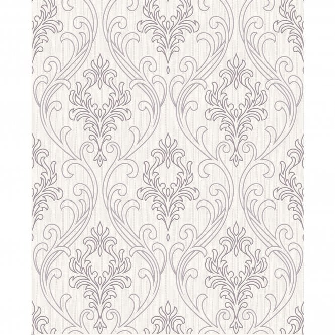 SAMPLE - Royale - Lilac / White Blown Vinyl Wallpaper by Superfresco 20-941