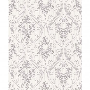 SAMPLE - Royale - Lilac / White Blown Vinyl Wallpaper by Superfresco 20-941