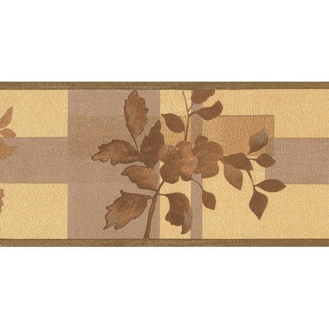 SAMPLE - Salinas Hellebores Gold / Bronze Vinyl Border by Ideco SA-29103-B