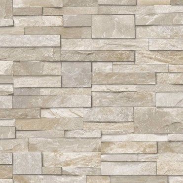 SAMPLE - Sand Stone Rock Wall Effect Wallpaper by Ideco Home A17203