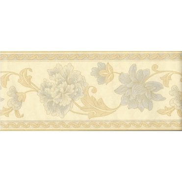 SAMPLE - Savoir Flower Cream 10 Metre Border by Coloroll 209072