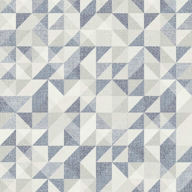 SAMPLE - Scandic Triangles Blue / Grey Wallpaper by Grandeco Life 155801