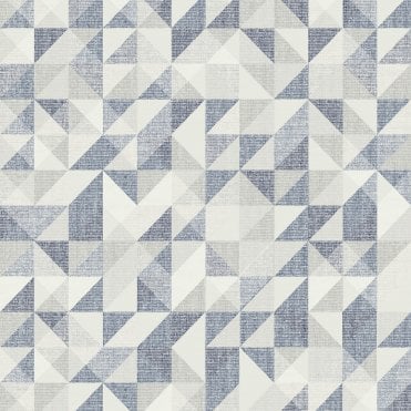 SAMPLE - Scandic Triangles Blue / Grey Wallpaper by Grandeco Life 155801