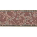 SAMPLE - Sheena Scroll Deep Coral / Green 5 Metre Vinyl Border by John Wilman 161080