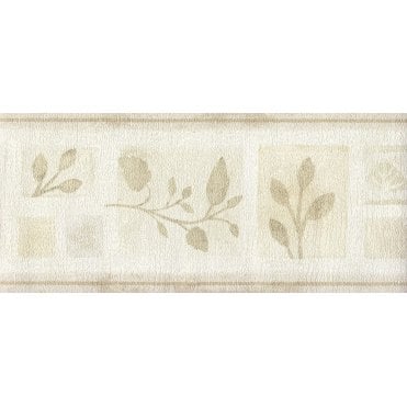 SAMPLE - Sienna Leaf Cream / Beige Border by Crown 62092