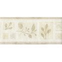 SAMPLE - Sienna Leaf Cream / Beige Border by Crown 62092