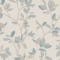 SAMPLE - Silver Birch Leaf Textured Wallpaper Natural / Blue by The Design Library 311419