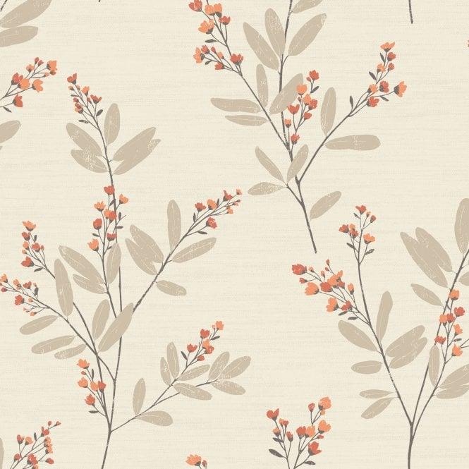 SAMPLE - Solna Heavyweight Wallpaper Orange by Fine Decor FD41763