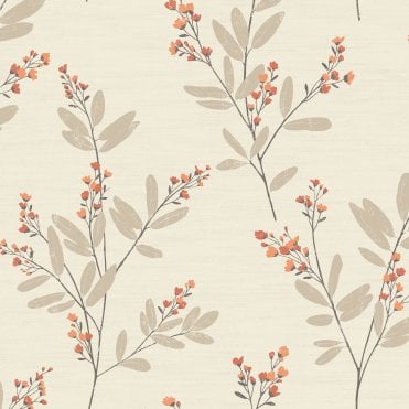 SAMPLE - Solna Heavyweight Wallpaper Orange by Fine Decor FD41763