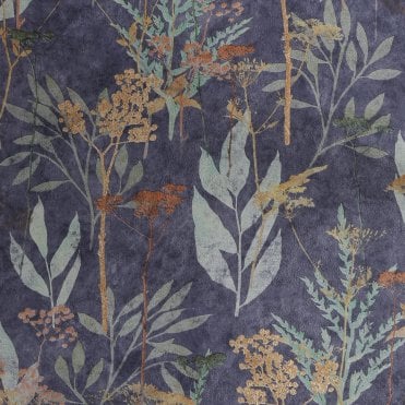 SAMPLE - Solstice Navy Copper Wallpaper by Superfresco Easy 125062