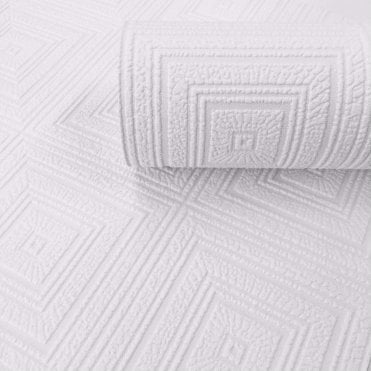 SAMPLE - Squares White Blown Vinyl Wallpaper by A.S. Creation 6640-13