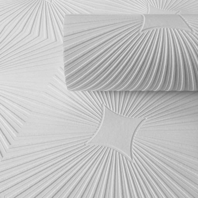 SAMPLE - Starburst White Blown Vinyl Wallpaper by A.S. Creation 6639-17