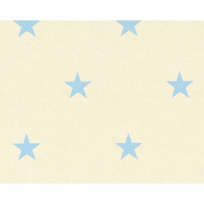 SAMPLE - Stars Blue / Soft White Glitter Wallpaper by AS Creation 35991-1