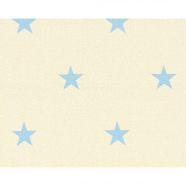 SAMPLE - Stars Blue / Soft White Glitter Wallpaper by AS Creation 35991-1