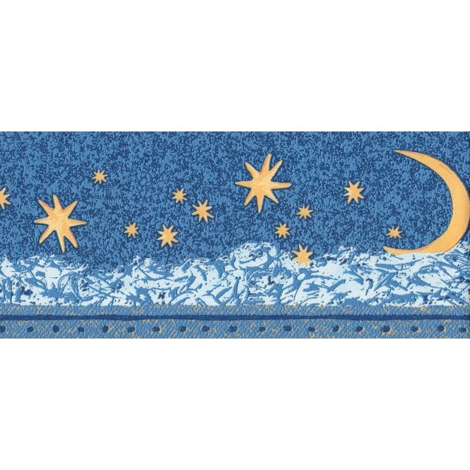 SAMPLE - Stars & Moons Glow In The Dark Textured Border 9116-12
