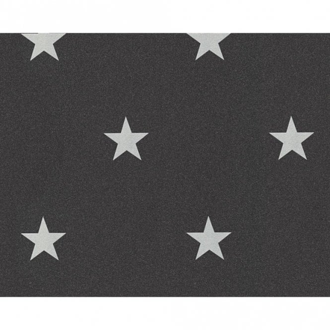 SAMPLE - Stars White / Black Glitter Wallpaper by AS Creation 35991-4