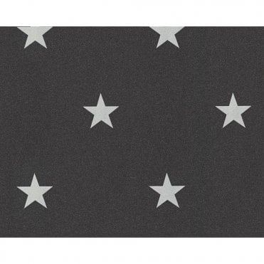 SAMPLE - Stars White / Black Glitter Wallpaper by AS Creation 35991-4