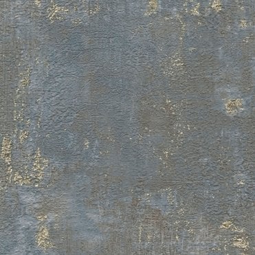 SAMPLE - Stories Of Life Concrete Texture Blue / Gold Wallpaper by AS Creation 39670-1