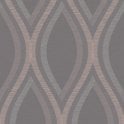 SAMPLE - Strata Wave Charcoal and Rose Gold Wallpaper by Grandeco A44502