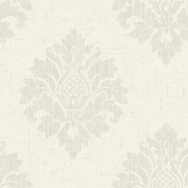 SAMPLE - Tempus Damask Cream Wallpaper by SK Filson from Grandeco FI2001