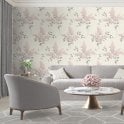 SAMPLE - Tiffany Collection Fiore Blush Pink / Ivory Wallpaper by Belgravia GB 41310