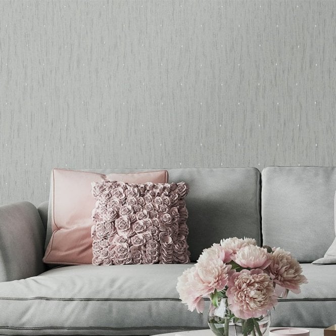 SAMPLE - Tiffany Collection Pearl Dark Silver Wallpaper by Belgravia GB 41314