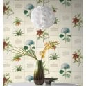 SAMPLE - Tiles & More Botanical Flower Tile Effect Wallpaper by Rasch 307801