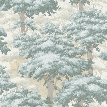 SAMPLE - Toile Forest Green Wallpaper by Grandeco Life 199001
