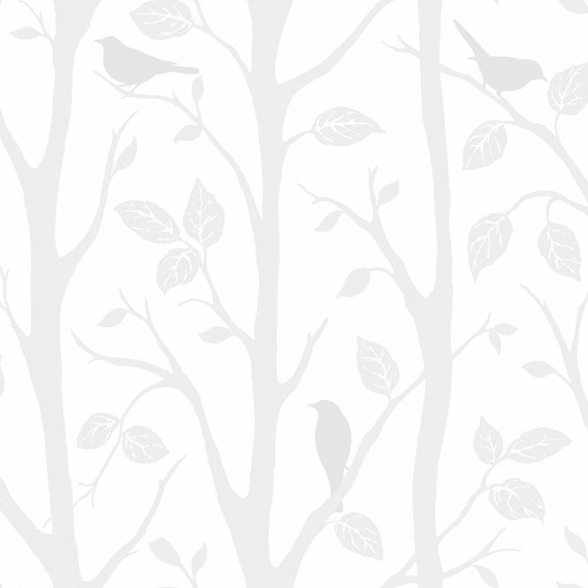 SAMPLE - Trees and Birds Heavyweight Wallpaper Natural by Fine Decor FD40043S