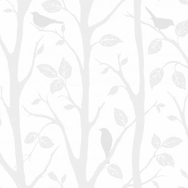 SAMPLE - Trees and Birds Heavyweight Wallpaper Natural by Fine Decor FD40043S