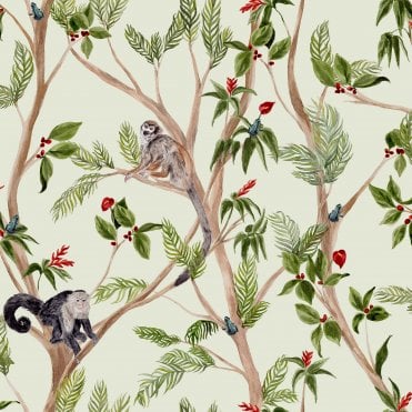 SAMPLE - Tropical Monkey Multi Wallpaper by Arthouse 925006