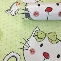 SAMPLE - Twinkles Cats Green Wallpaper by BN International 400102