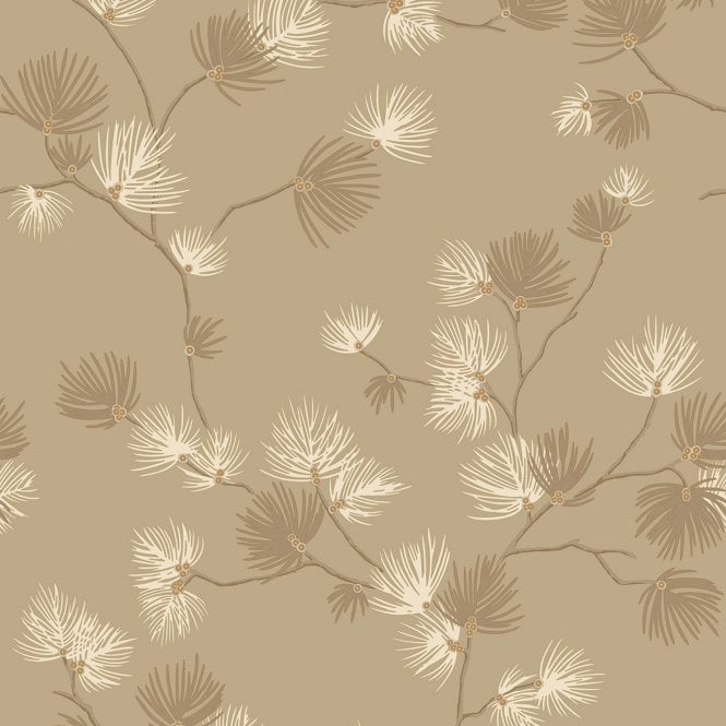 SAMPLE - Valentino Pine Trail Wallpaper Champagne by Belgravia Decor GB 1933