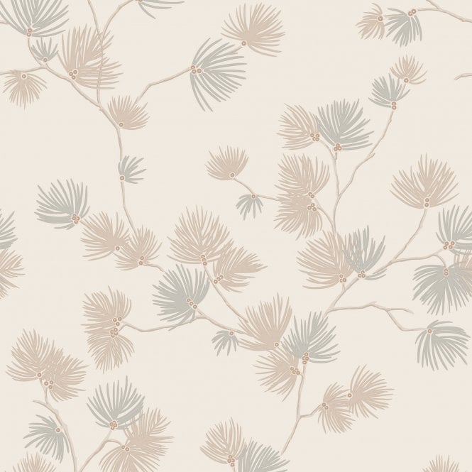 SAMPLE - Valentino Pine Trail Wallpaper Cream by Belgravia Decor GB 1935