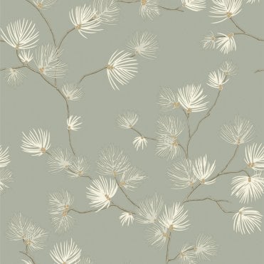 SAMPLE - Valentino Pine Trail Wallpaper Sage by Belgravia Decor GB 1936