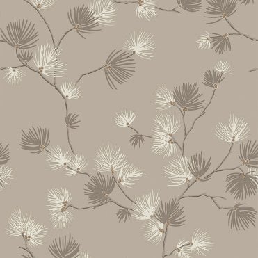 SAMPLE - Valentino Pine Trail Wallpaper Soft Mocha by Belgravia Decor GB 1934