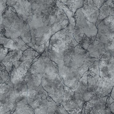 SAMPLE - Verona Marble Silver / Blue Heavyweight Vinyl Wallpaper by Debona 9120