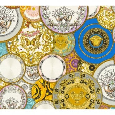 SAMPLE - Versace Home Etoiles de la Mer Multi Luxury 70cm Wallpaper by AS Creation 34901-1