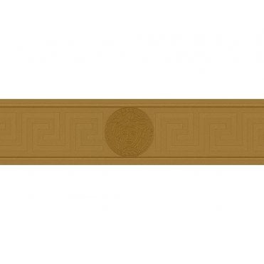 SAMPLE - Versace Home Greek Key Gold Luxury Wallpaper Border by AS Creation 93522-2