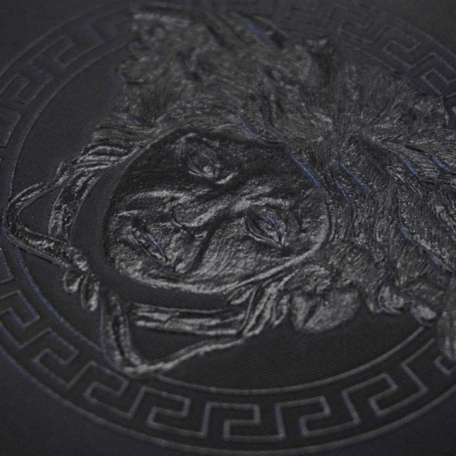 SAMPLE - Versace Home Medusa Royale Black Luxury 70CM Wallpaper by AS Creation 34862-2