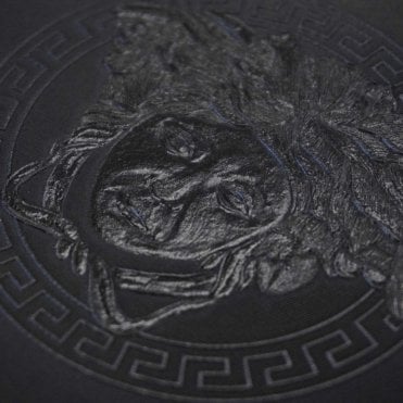 SAMPLE - Versace Home Medusa Royale Black Luxury 70CM Wallpaper by AS Creation 34862-2