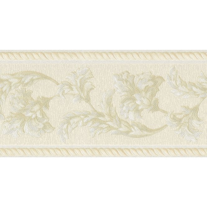 Sebastian Embroidered Scroll Border Cream / Gold by Belgravia JS801341B