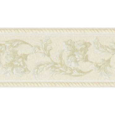 Sebastian Embroidered Scroll Border Cream / Gold by Belgravia JS801341B