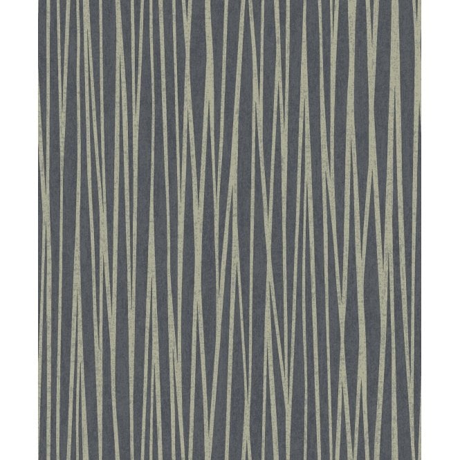 Sensation Reed Stripe Wallpaper Charcoal Pearl by GranDeco 227242