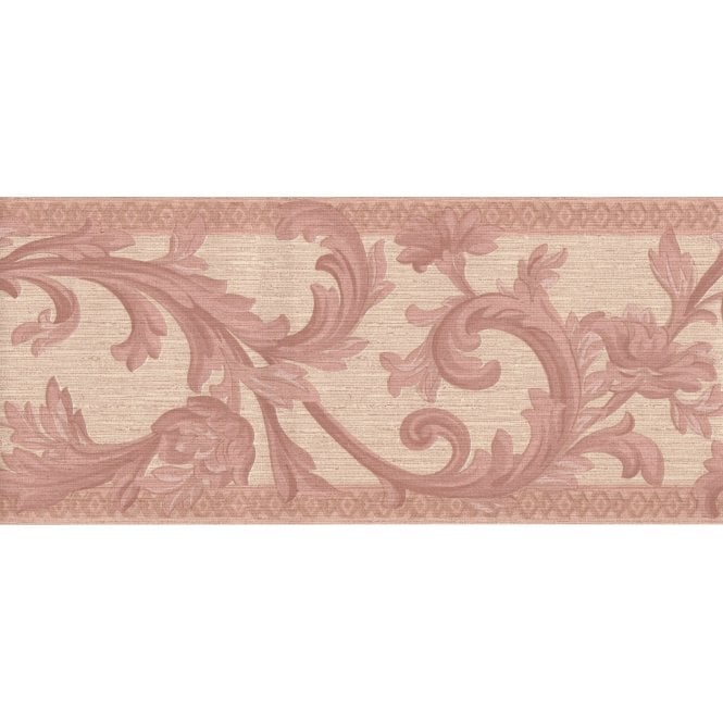 Sheena Scroll Beige / Coral 10 Metre Border by John Wilman 516019