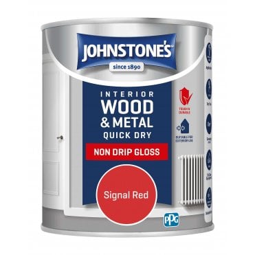 Signal Red Quick Dry Gloss - Johnstones Interior Wood & Metal Paint