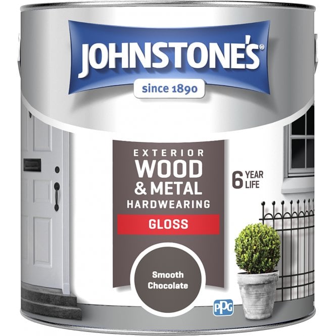 Smooth Chocolate Exterior Hardwearing Gloss - Johnstones Exterior Wood & Metal Paint