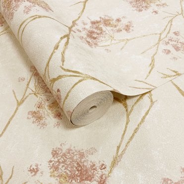 Fine Décor Roll | Sofia Sprig Trail Wallpaper Blush M95670 | Vymura