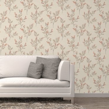 Solna Heavyweight Wallpaper Orange by Fine Decor FD41763