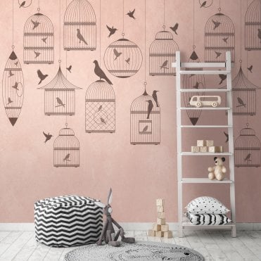 AS Creation Wall | Songbird Vintage Aviary Mural 382961 | The Wall - Metropolitan Stories